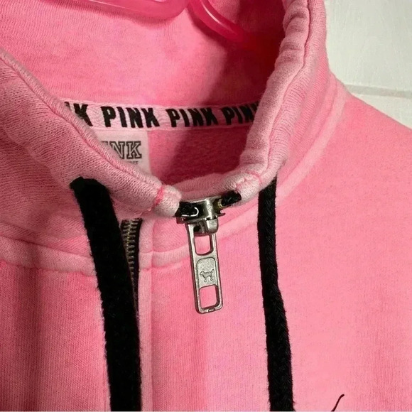 Victoria’s Secret PINK Sweatshirt Half Zip Pink &  Black Size Extra Small - Picture 7 of 16